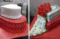 So Yummy Red and White Anniversary Cake | Anniversary Heart Shape Cake - YouTube