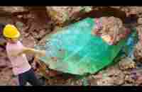 Diamonds and emeralds emerge from crevices in rocks after torrential rain - YouTube