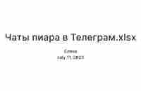 Чаты пиара в Телеграм.xlsx — Teletype