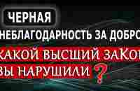 Черная неблагодарность за добро. Какой высший заКон вы нарушили?