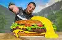 Juicy Burger with a Huge Cutlet! Fast food in the Village Is Only Like This - YouTube