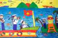 Vẽ tranh biển đảo - vẽ chú bộ đội hải quân - Painting the island sea drawing the navy soldier - YouTube