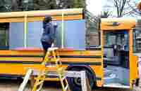 Couple Transforms Bus into Amazing Mobile Home | Start to Finish Build by @lifeanywhere - YouTube