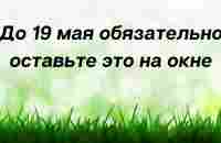 До 19 мая обязательно оставьте это на окне. - YouTube