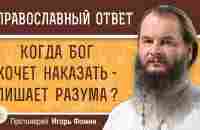 КОГДА БОГ ХОЧЕТ НАКАЗАТЬ - ЛИШАЕТ РАЗУМА ? Протоиерей Игорь Фомин - YouTube