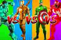 SUPERHERO COLOR DANCE CHALLENGE Blue Hulk vs Orange Iron Man vs Green Captain America vs Red Venom - YouTube