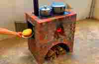 Three in one wood stove / Creative ideas from cement and brick - YouTube